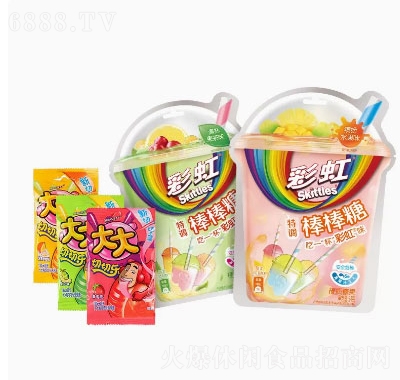 彩虹糖特調棒棒糖多口味裝新品兒童日常休閑零食組合裝