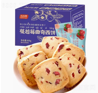 比比贊蔓越莓曲奇餅干網(wǎng)紅解饞辦公室零食小吃休閑食品