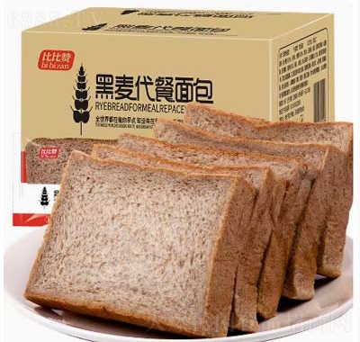 比比贊黑麥全麥面包代餐飽腹早餐小零食品