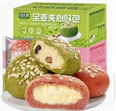 比比贊全麥夾心歐包面包早餐整箱代餐低減健康零食