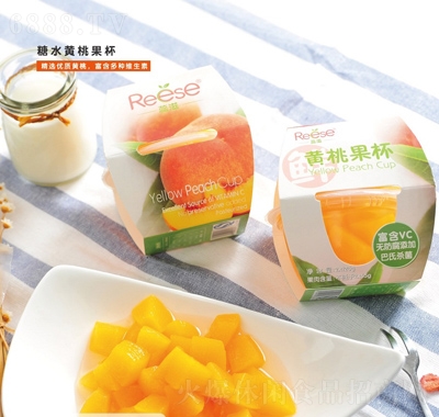 Reese黃桃果杯水果罐頭休閑食品