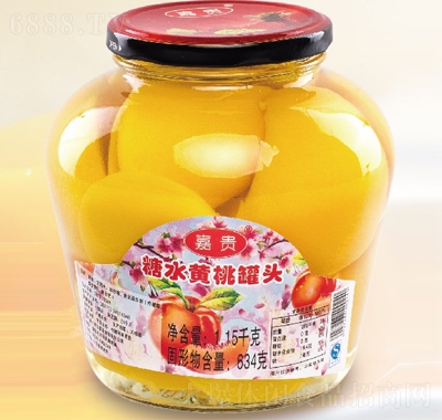 嘉貴糖水黃桃罐頭1150g水果罐頭休閑食品
