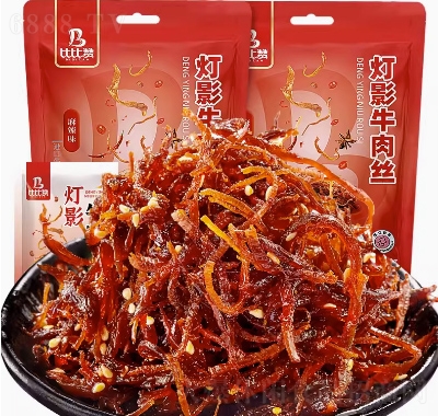 比比贊燈影牛肉絲麻辣辦公室即食宿舍夜宵充饑小零食