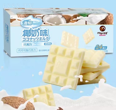 迷語薄片巧克力120g椰奶味排塊兒童零食