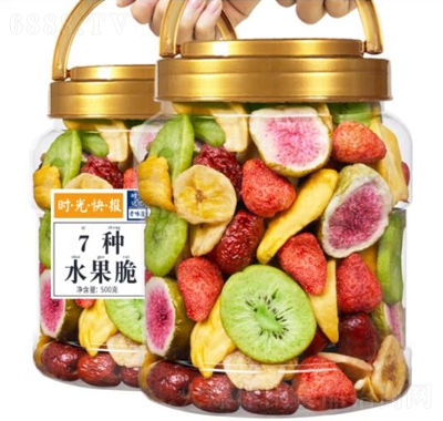 每果時光7種水果脆罐裝水果干混合裝孕婦兒童休閑零食綜合果蔬脆蜜餞