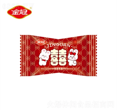 金冠我家有喜水果夾心硬糖糖果專用喜糖休閑食品紅色