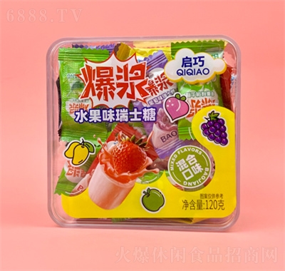 啟巧爆漿水果味瑞士糖120g
