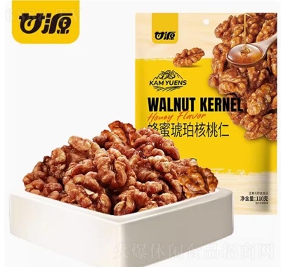 甘源蜂蜜味琥珀核桃仁堅(jiān)果去殼熟制堅(jiān)果即食零食110g