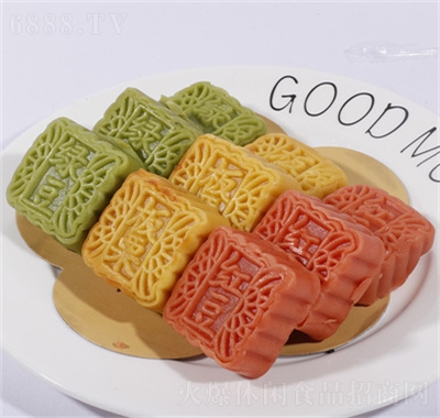 美琪點冰沙綠豆糕板栗紅豆雙色水晶糕傳統(tǒng)糕點食品