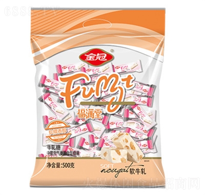 金冠糖果零食500g福滿堂牛軋糖蔓越莓味