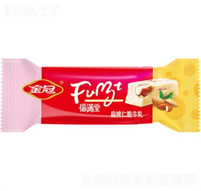 金冠糖果零食扁桃仁燕麥脆牛軋紅色