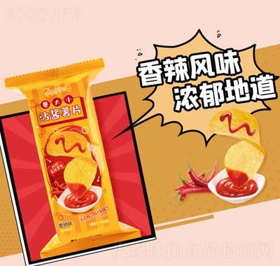 阿婆家的薯大小沾醬小薯片土豆批發整箱網紅休閑小零食香辣味