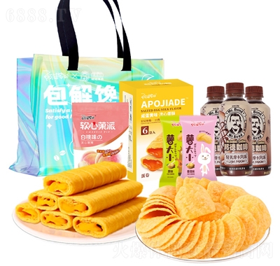阿婆家的邦德咖啡聯(lián)名禮盒薯片蛋卷麻薯咖啡