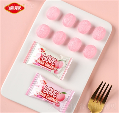 金冠白桃烏龍茶味硬糖果喜糖結婚伴手禮休閑食品代理