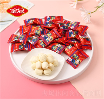 金冠我家有喜牛奶糖結(jié)婚喜糖喜慶紅色包裝婚慶休閑食品招商