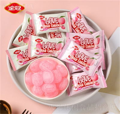 金冠白桃烏龍茶味硬糖果喜糖結婚伴手禮休閑食品招商