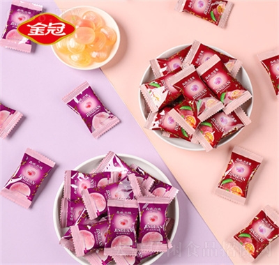 金冠夾心硬糖果水果糖喜糖婚糖休閑零食食品白桃味