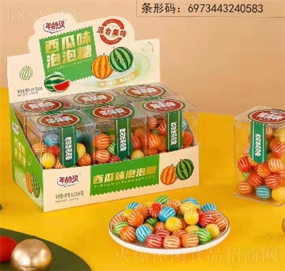 年齡說糖果玩具糖玩零食110克西瓜泡泡糖