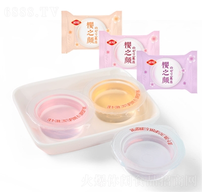 金冠櫻之顏水果味果凍網紅休閑零食品布丁代理